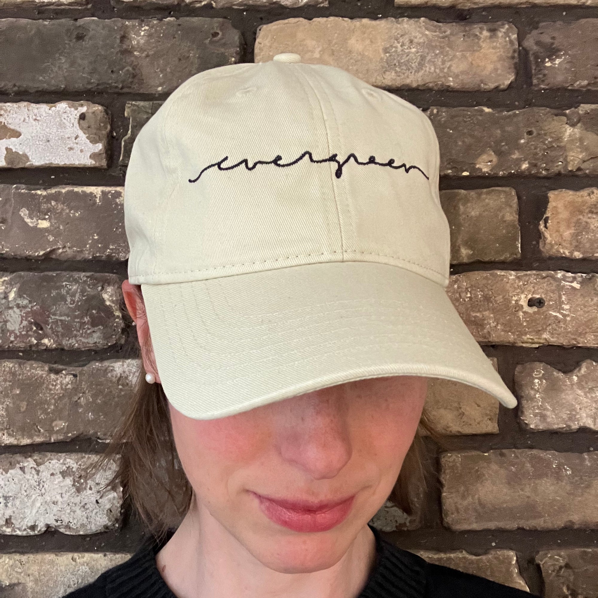 Evergreen Embroidered Organic Cotton Baseball Hat